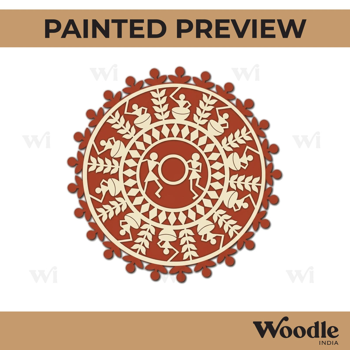 Warli Art Two Layered Base MDF Design 2