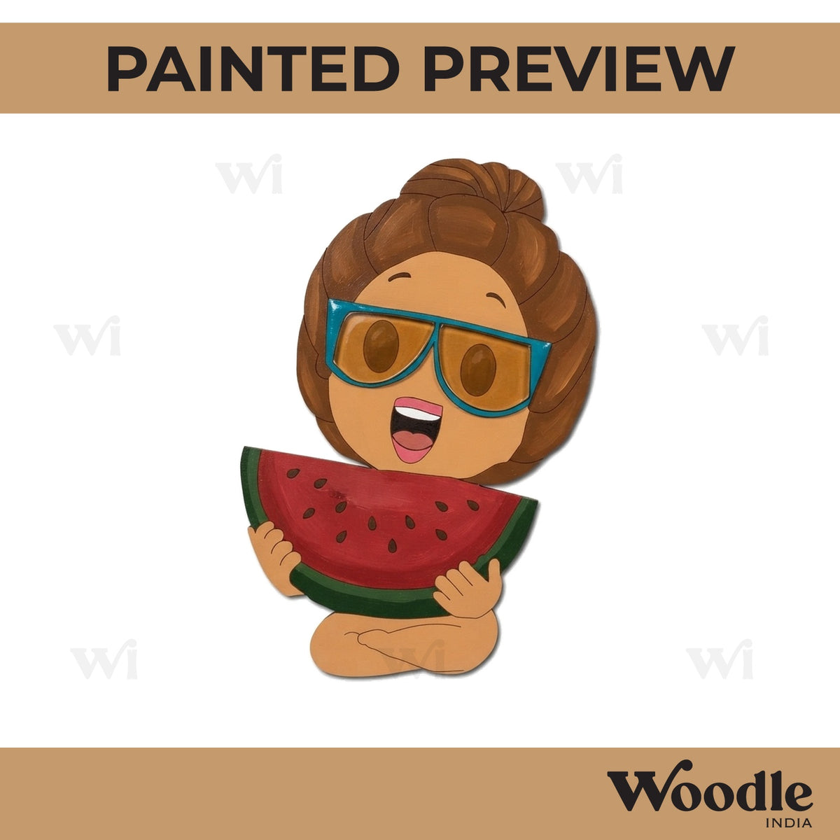 Watermelon Girl Pre Marked MDF Design 1