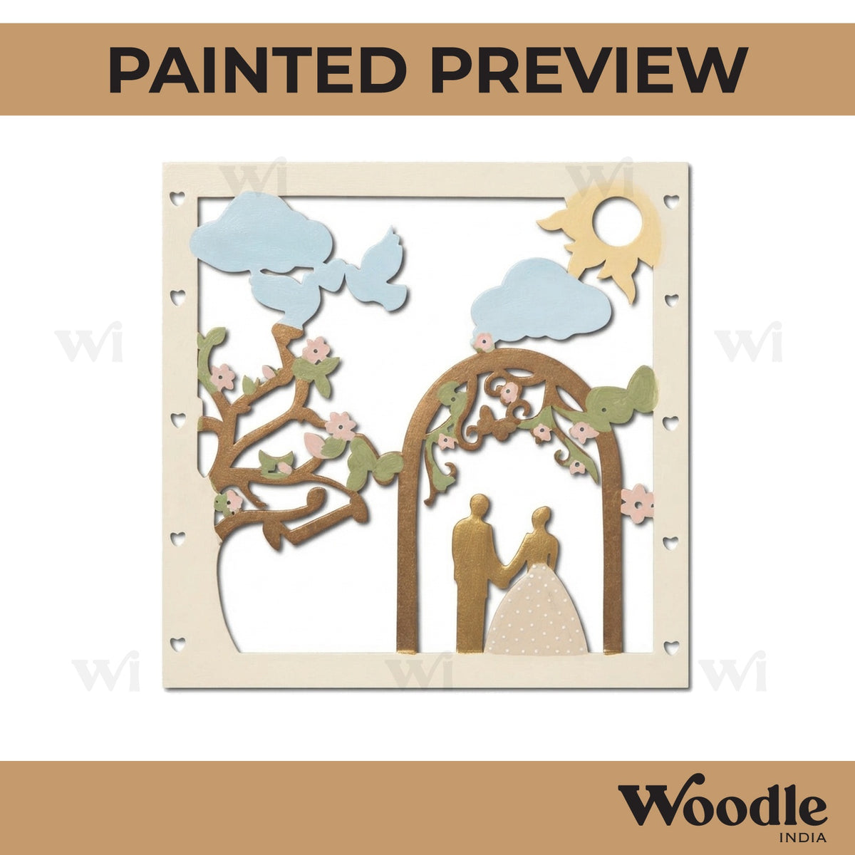 Wedding Theme Cutout MDF Design 1
