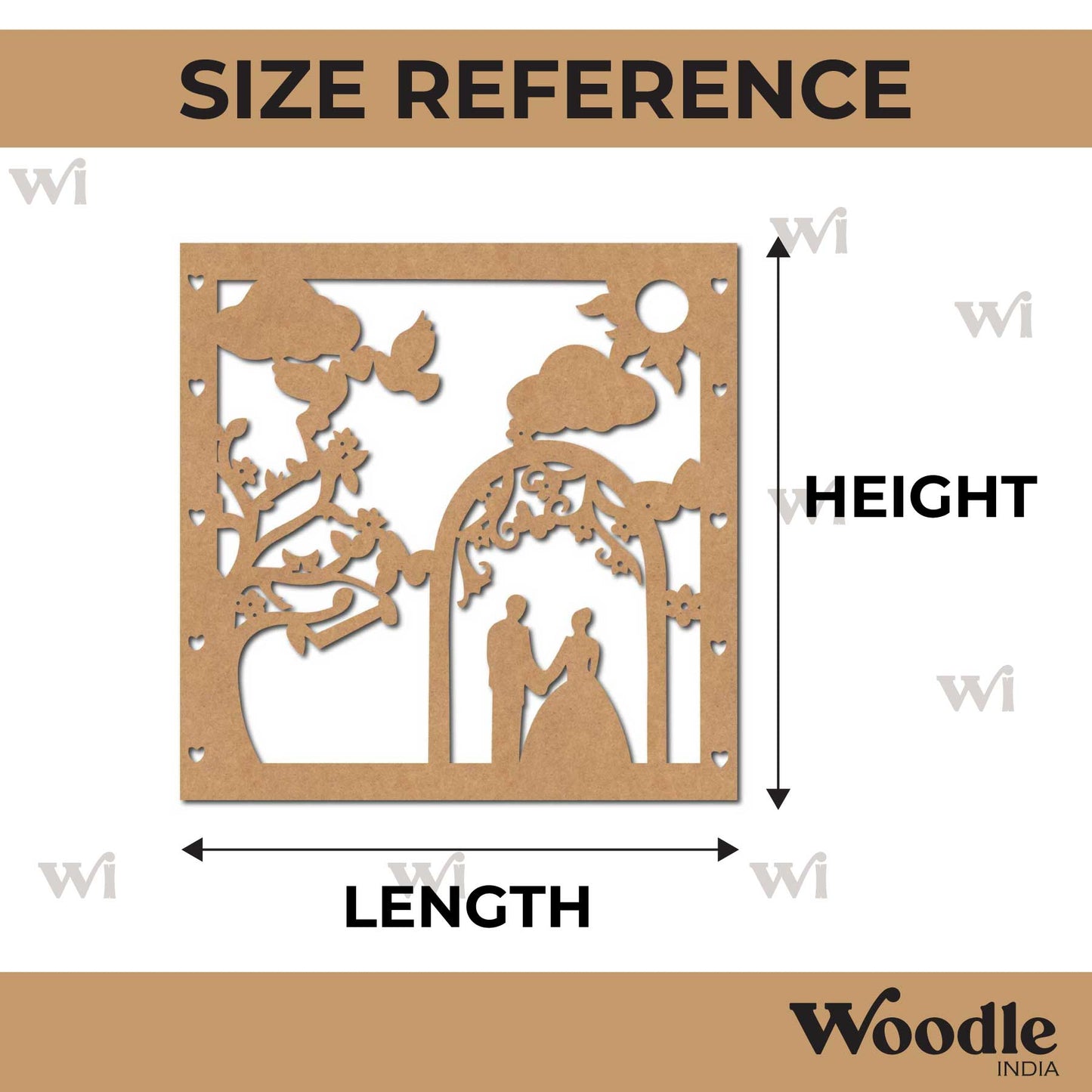 Wedding Theme Cutout MDF Design 1