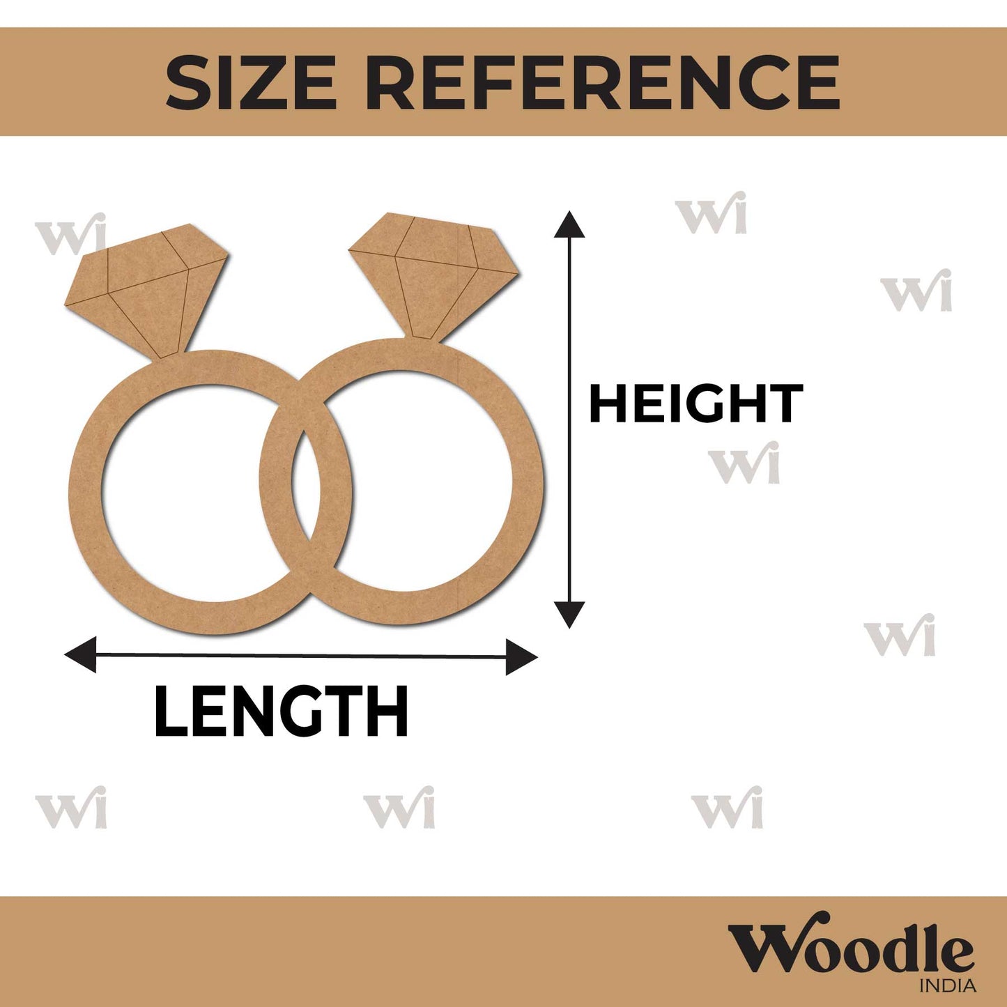 Wedding Rings Pre Marked MDF Design 1