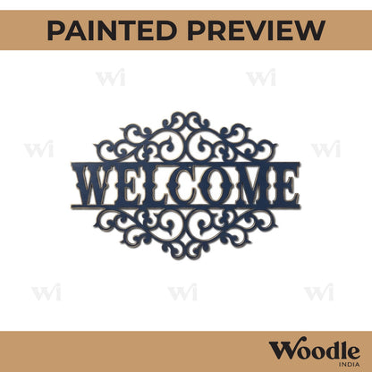 Welcome Base Cutout MDF Design 1