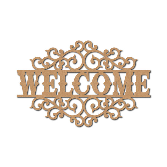 Welcome Base Cutout MDF Design 1