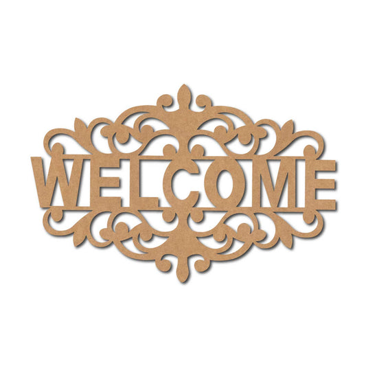 Welcome Base Cutout MDF Design 2
