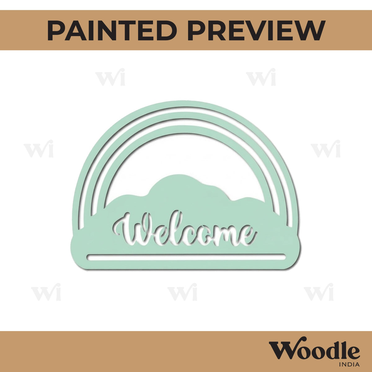 Welcome Rainbow Cutout MDF Design 1