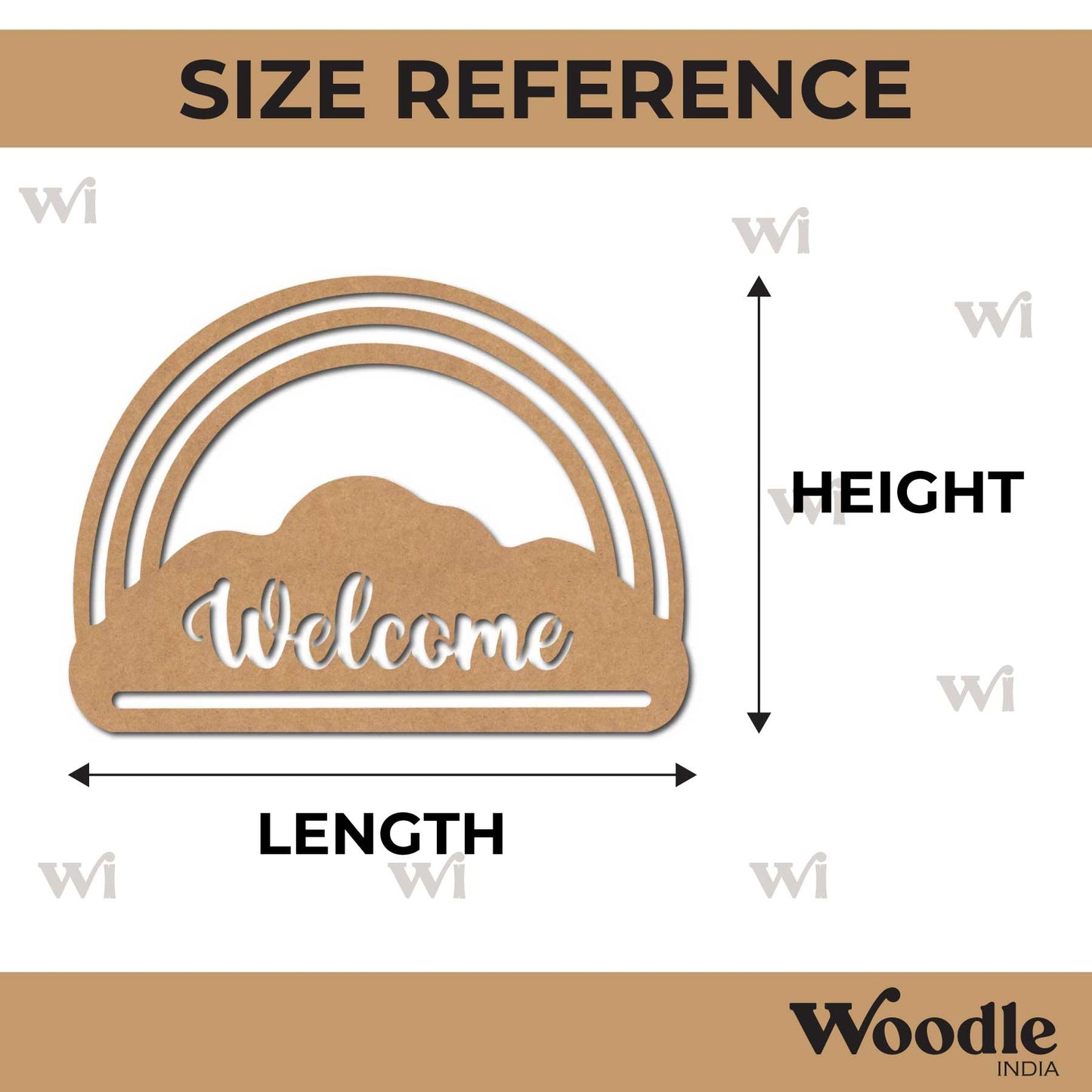 Welcome Rainbow Cutout MDF Design 1
