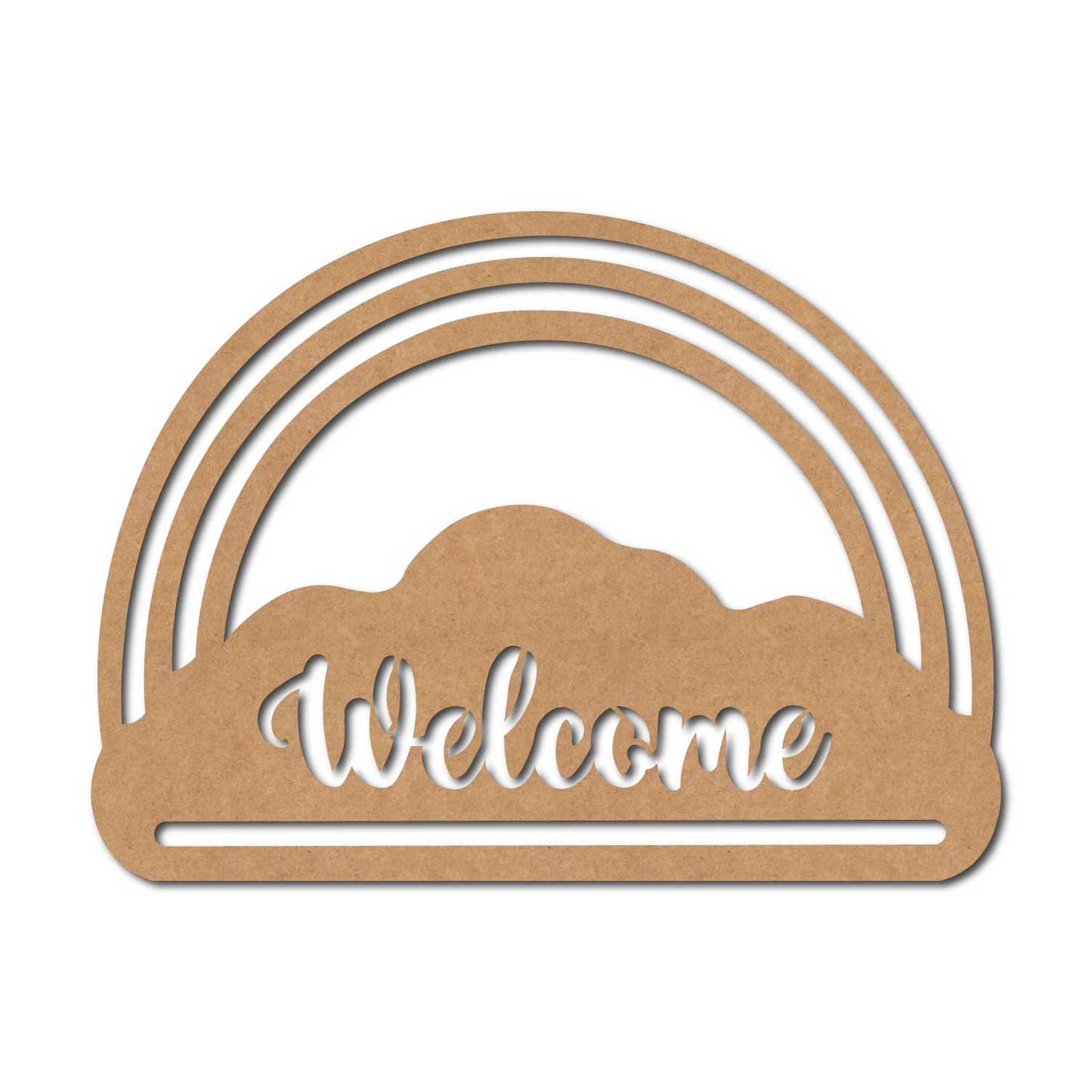 Welcome Rainbow Cutout MDF Design 1