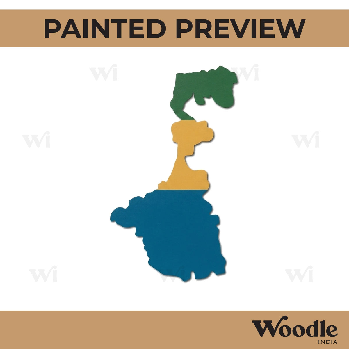 West Bengal Map Cutout MDF Design 1