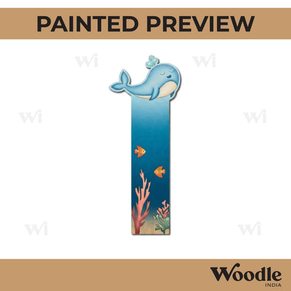 Whale Ocean Theme Bookmark Pre Marked MDF Design 1