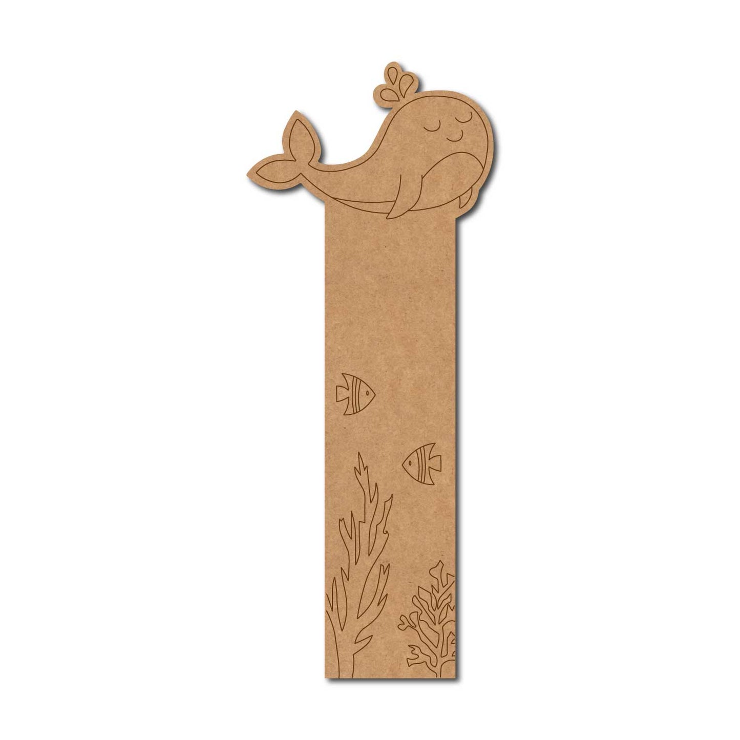 Whale Ocean Theme Bookmark Pre Marked MDF Design 1