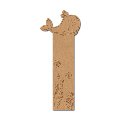 Whale Ocean Theme Bookmark Pre Marked MDF Design 1