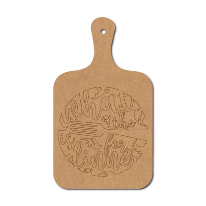 What The Fork Is For Dinner Pre Marked Chopping Board MDF Design 1