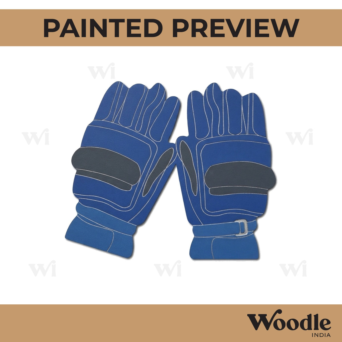 Wicket Keeping Cricket Gloves Pre Marked MDF Design 1