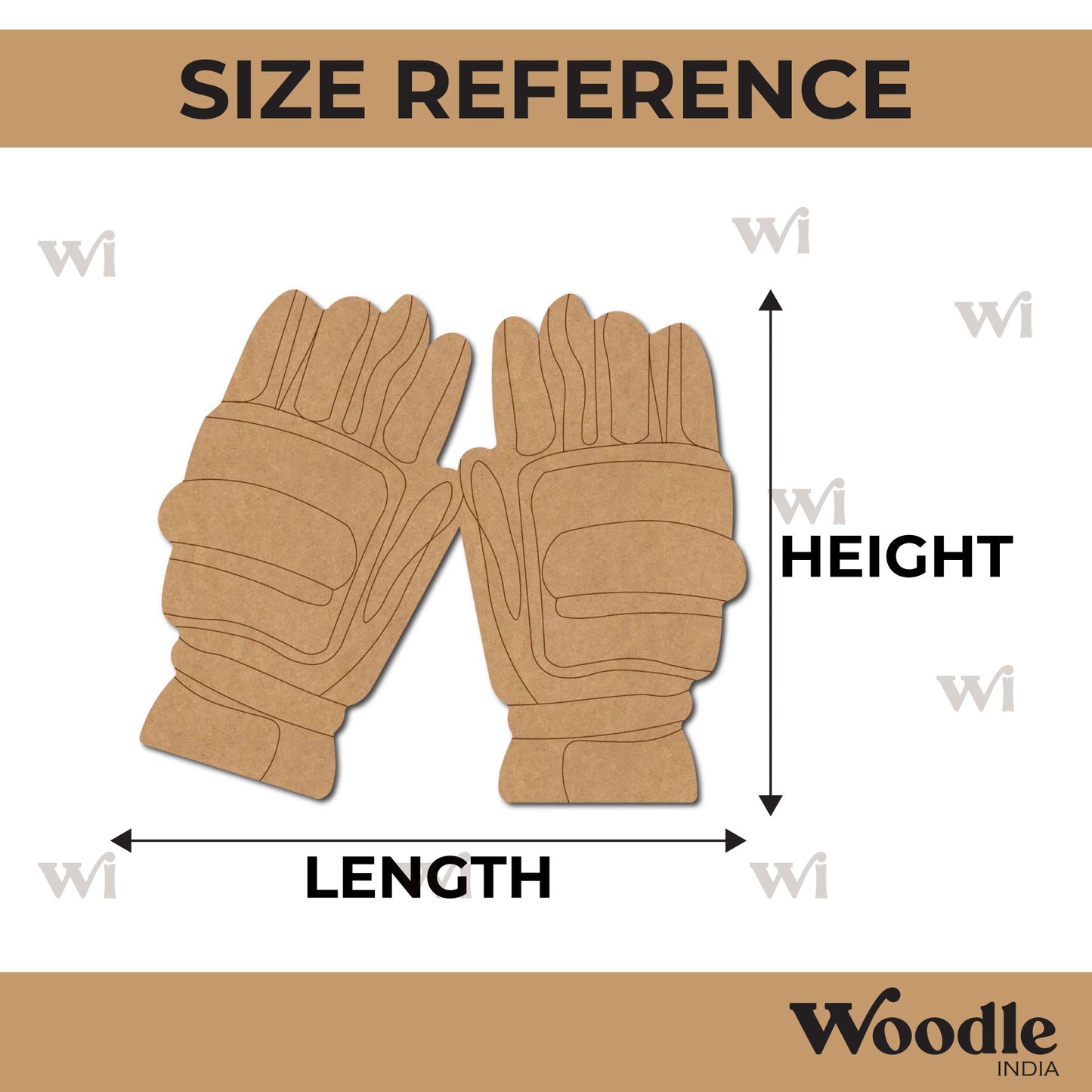 Wicket Keeping Cricket Gloves Pre Marked MDF Design 1