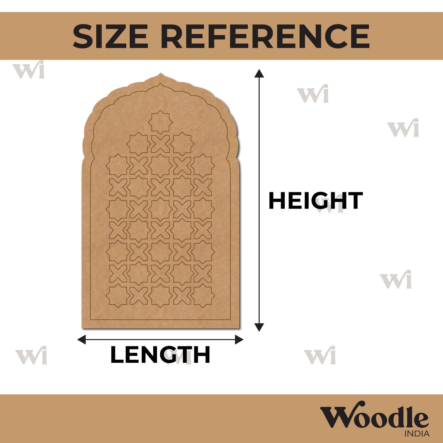 Window Pattern Mehrab Pre Marked MDF Design 1