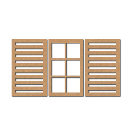 Windows Set Cutout MDF Design 1