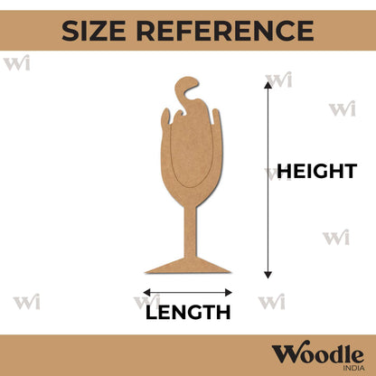 Wine Glass Pre Marked MDF Design 1