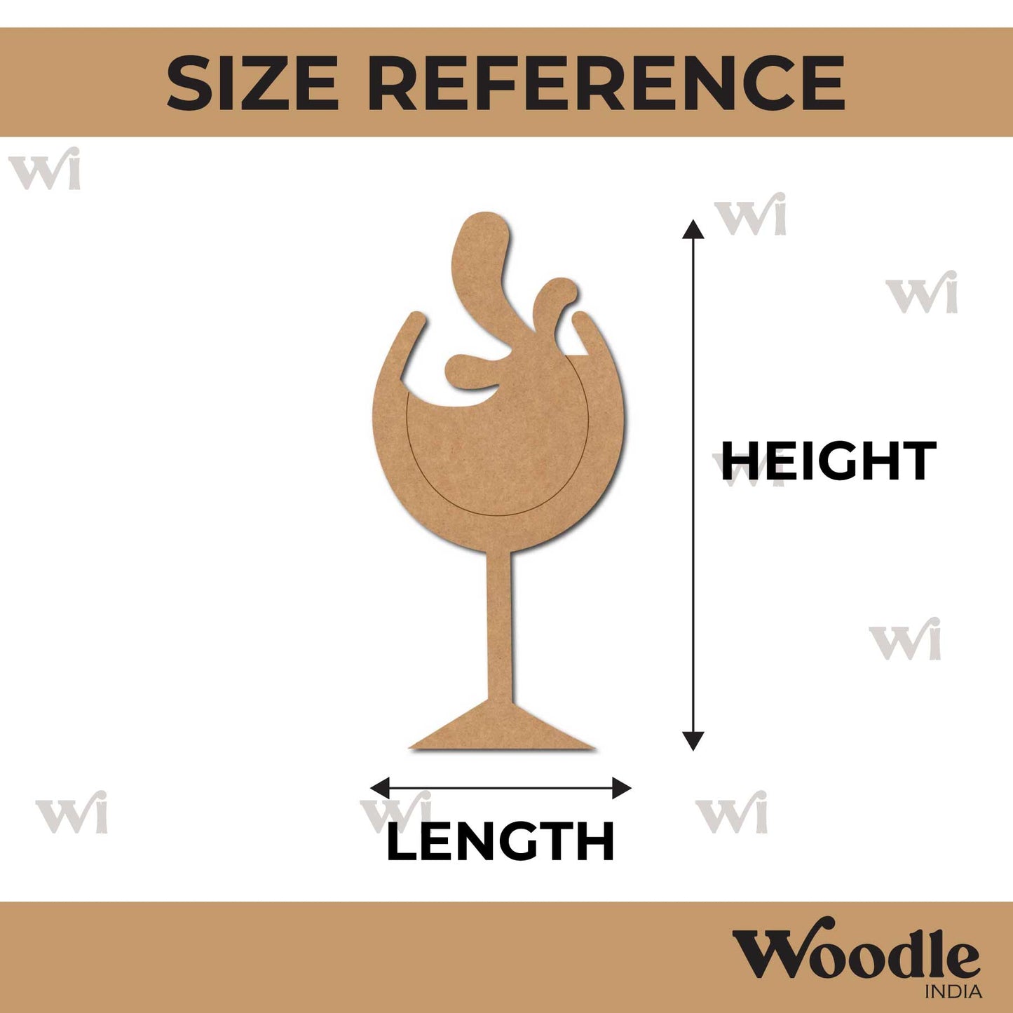 Wine Glass Pre Marked MDF Design 2