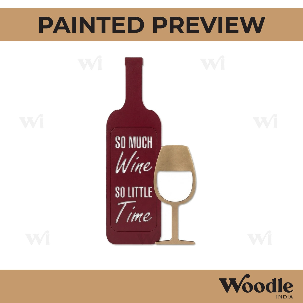 Wine Text Pre Marked Base MDF Design 1