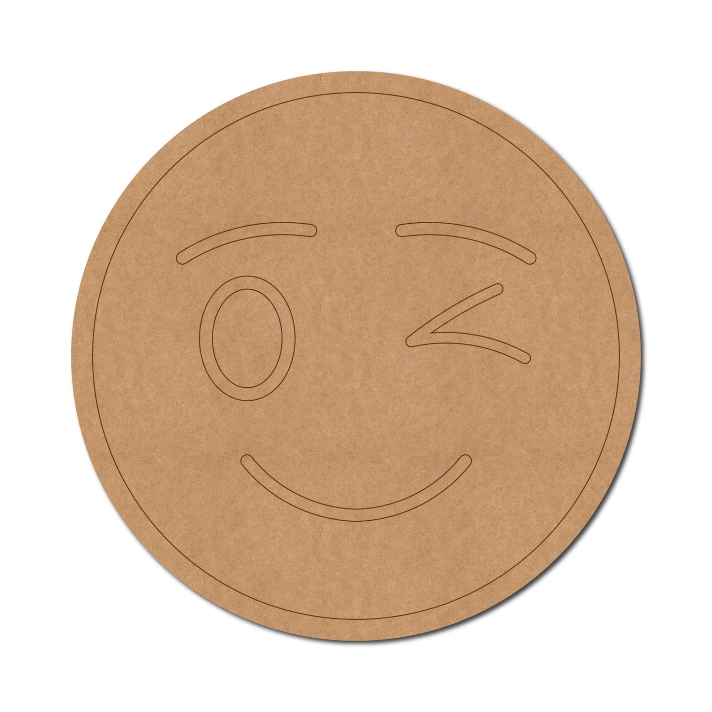 Winking Face Emoji Pre Marked MDF Design 1