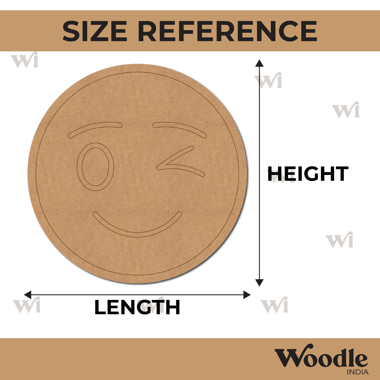 Winking Face Emoji Pre Marked MDF Design 1