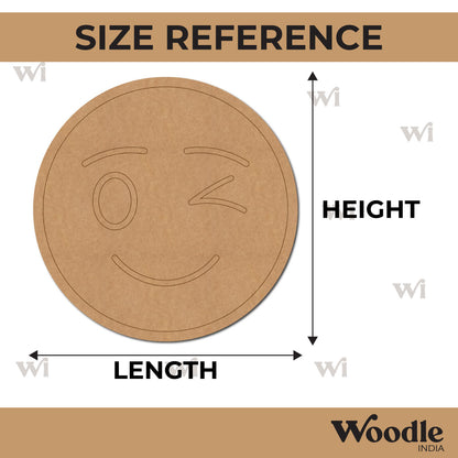 Winking Face Emoji Pre Marked MDF Design 1