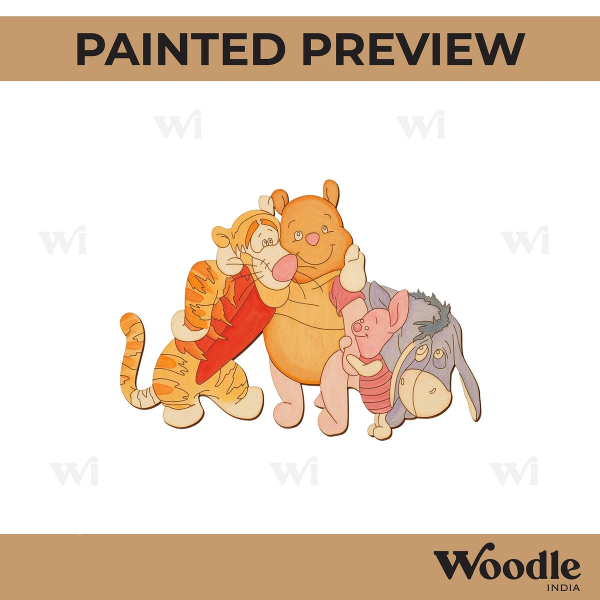 Winnie The Pooh Characters Pre Marked MDF Design 1
