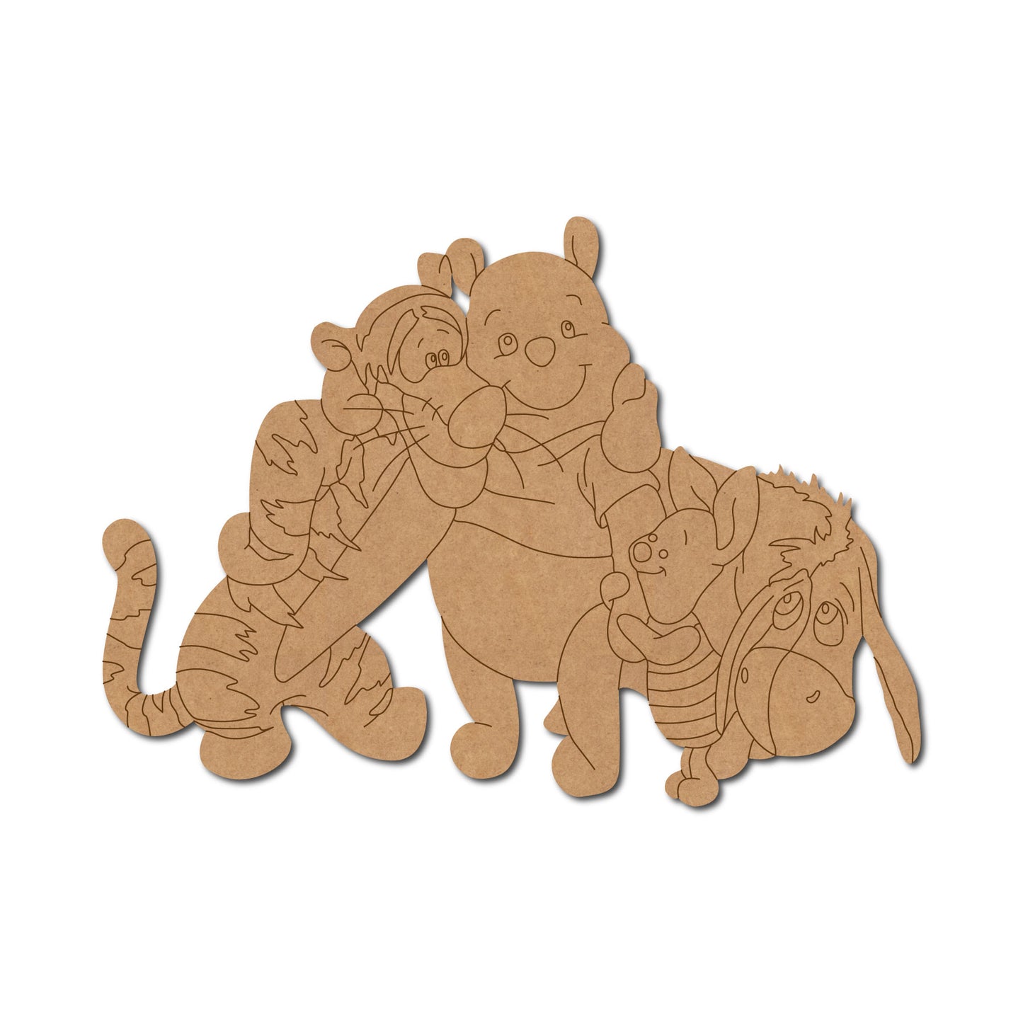 Winnie The Pooh Characters Pre Marked MDF Design 1