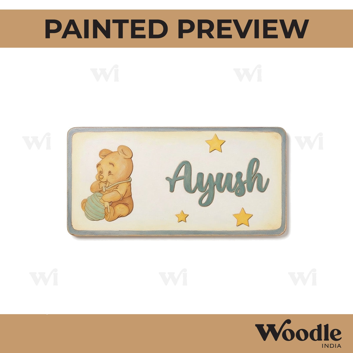 Winnie The Pooh Kids Nameplate MDF Design 1