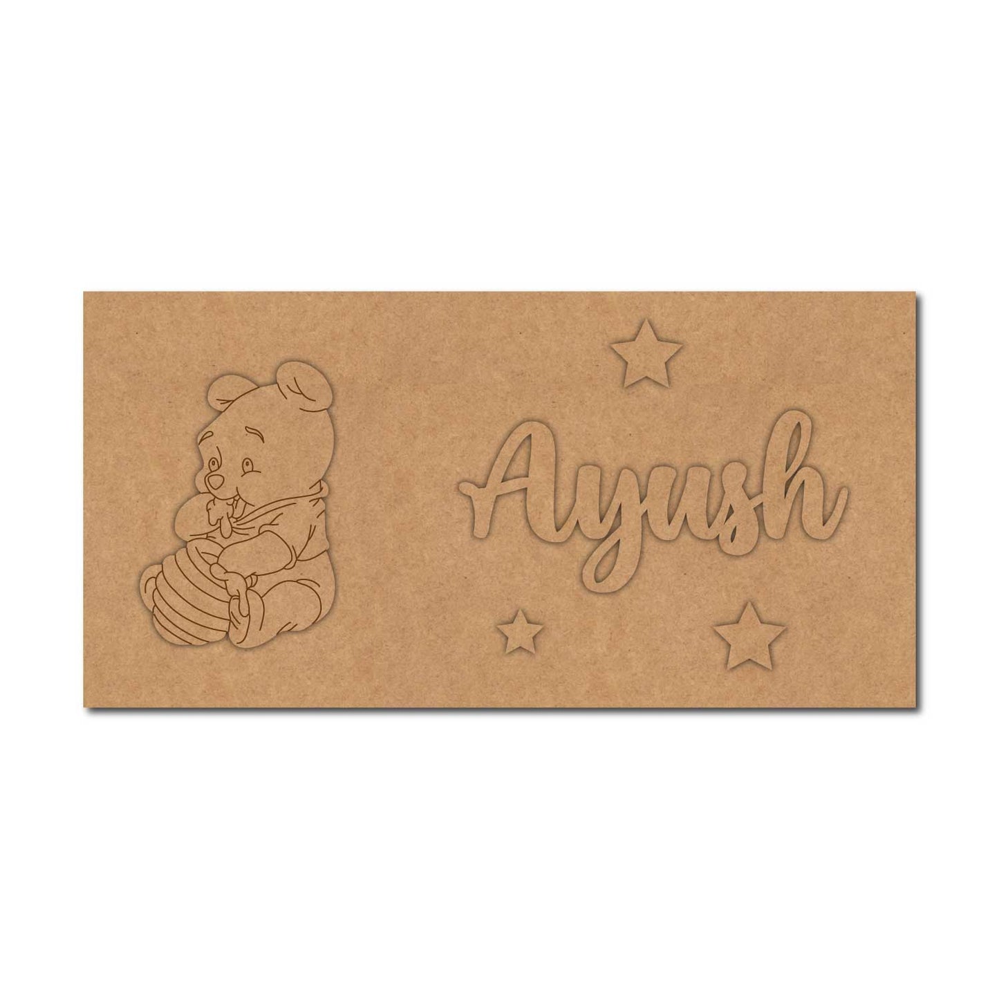 Winnie The Pooh Kids Nameplate MDF Design 1