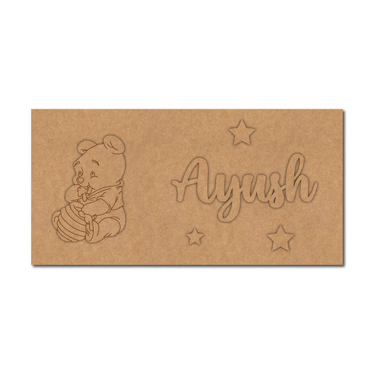 Winnie The Pooh Kids Nameplate MDF Design 1