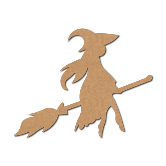 Witch Flying On A Broom Stick Cutout MDF Design 1