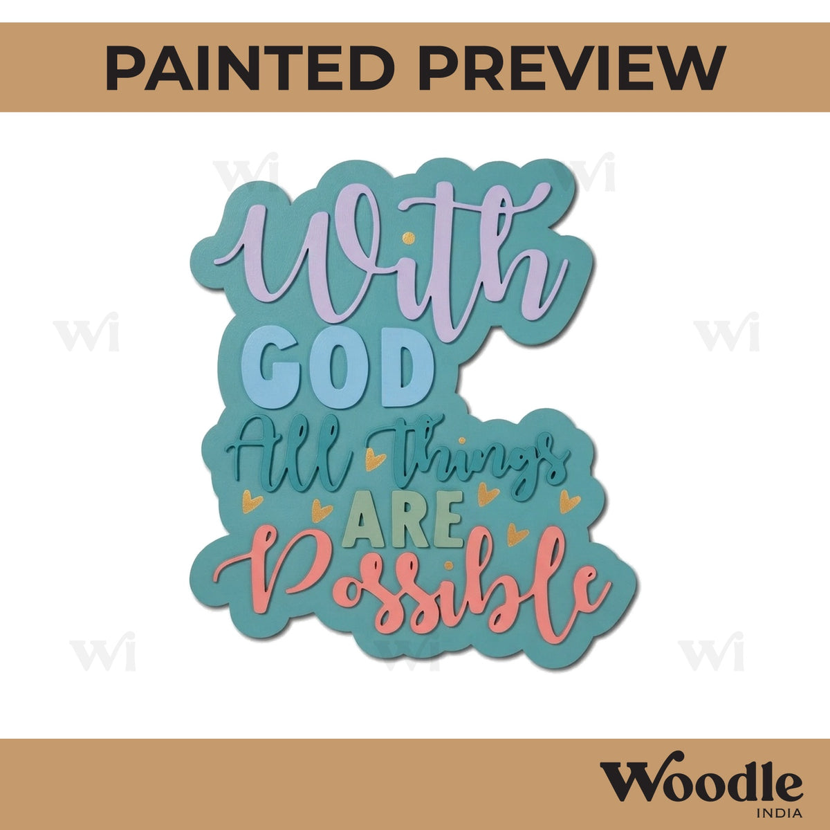 With God All Things Are Possible Quote Pre Marked MDF Design 1