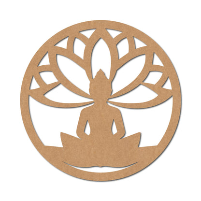 Buddha Lotus Cutout MDF Design 1