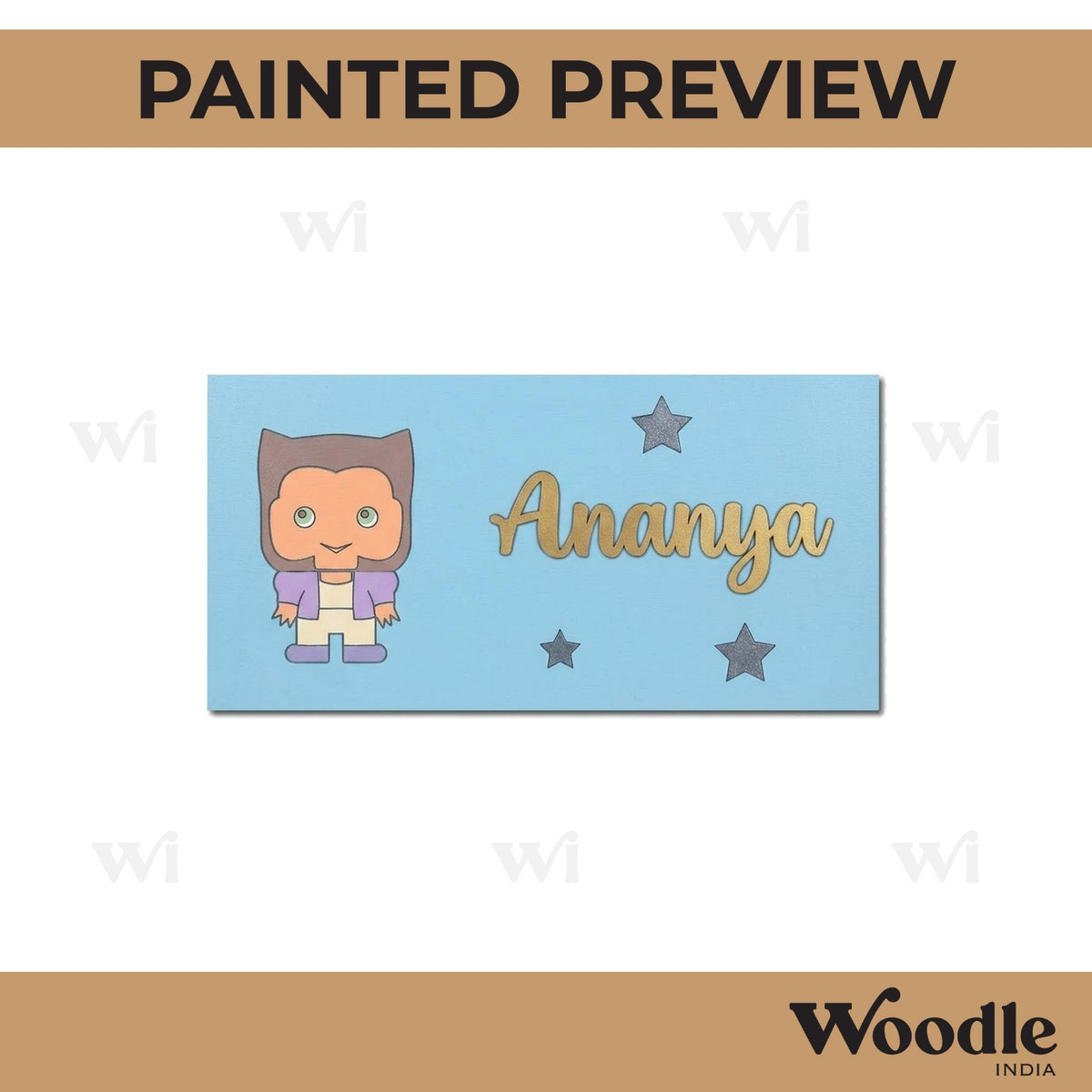 Wolverine Kids Nameplate MDF Design 1