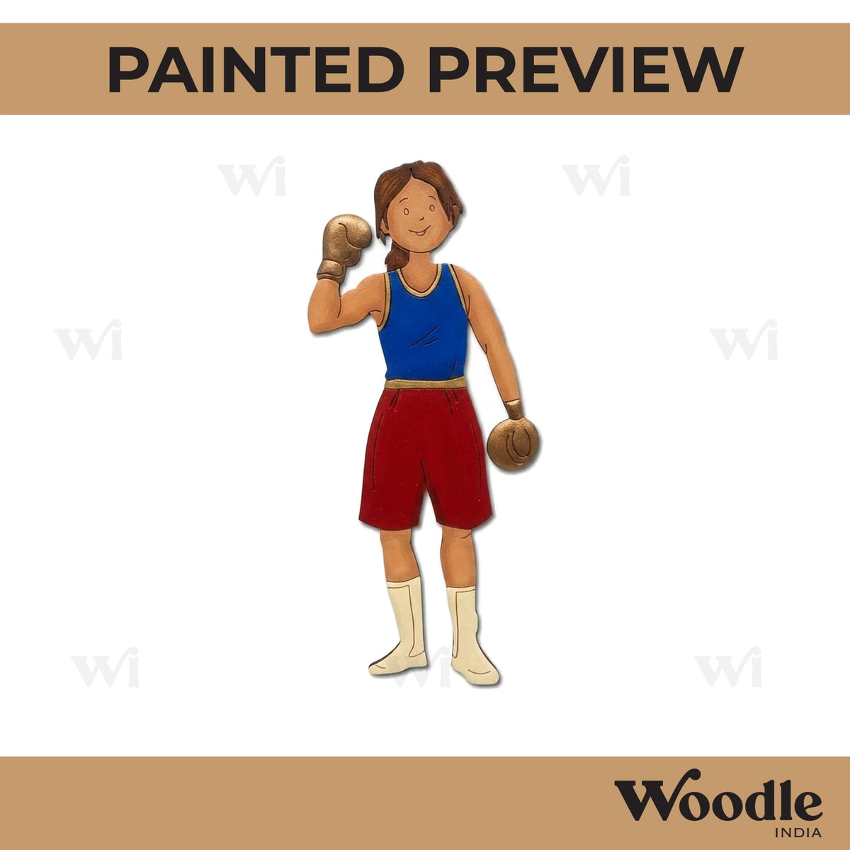 Woman Boxer Pre Marked MDF Design 1