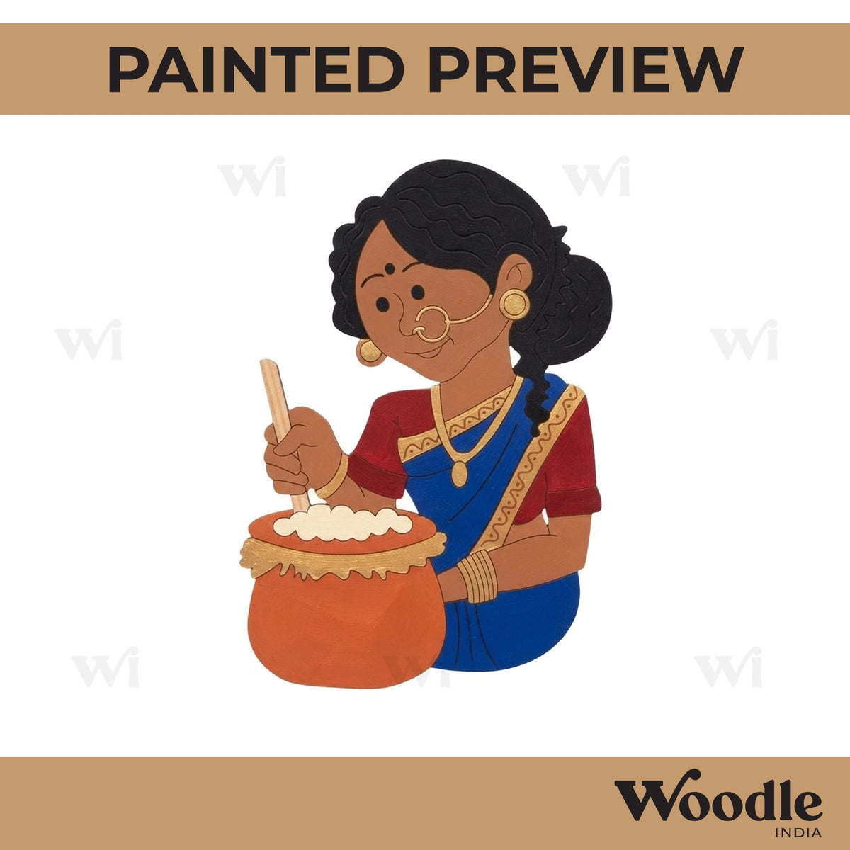 Woman Cooking Pre Marked MDF Design 1