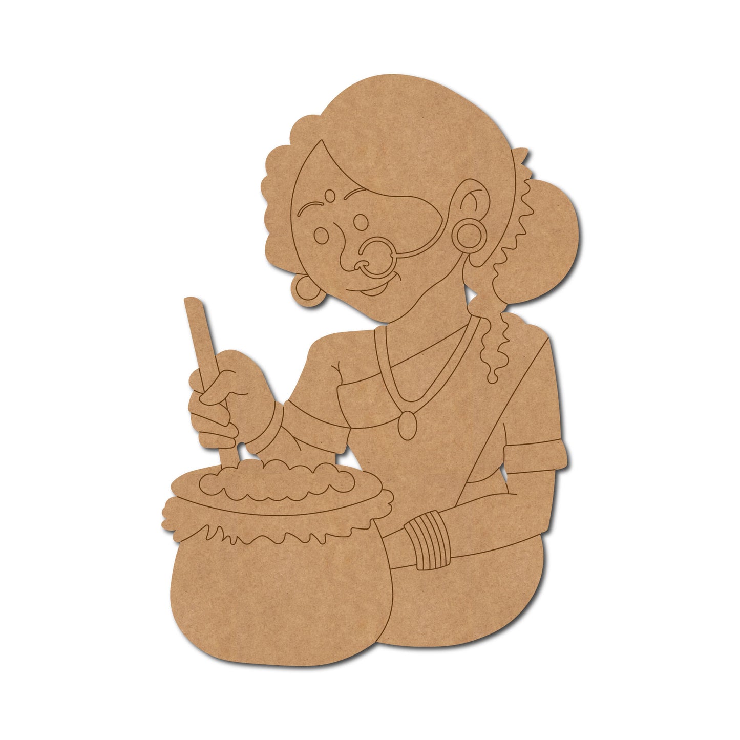 Woman Cooking Pre Marked MDF Design 1