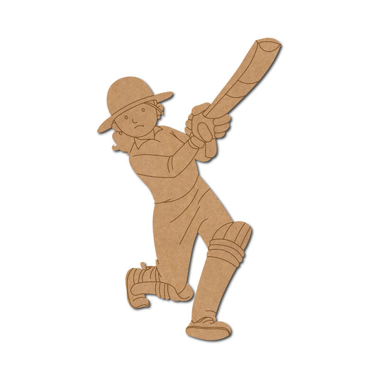 Woman Cricketer Pre Marked MDF Design 1