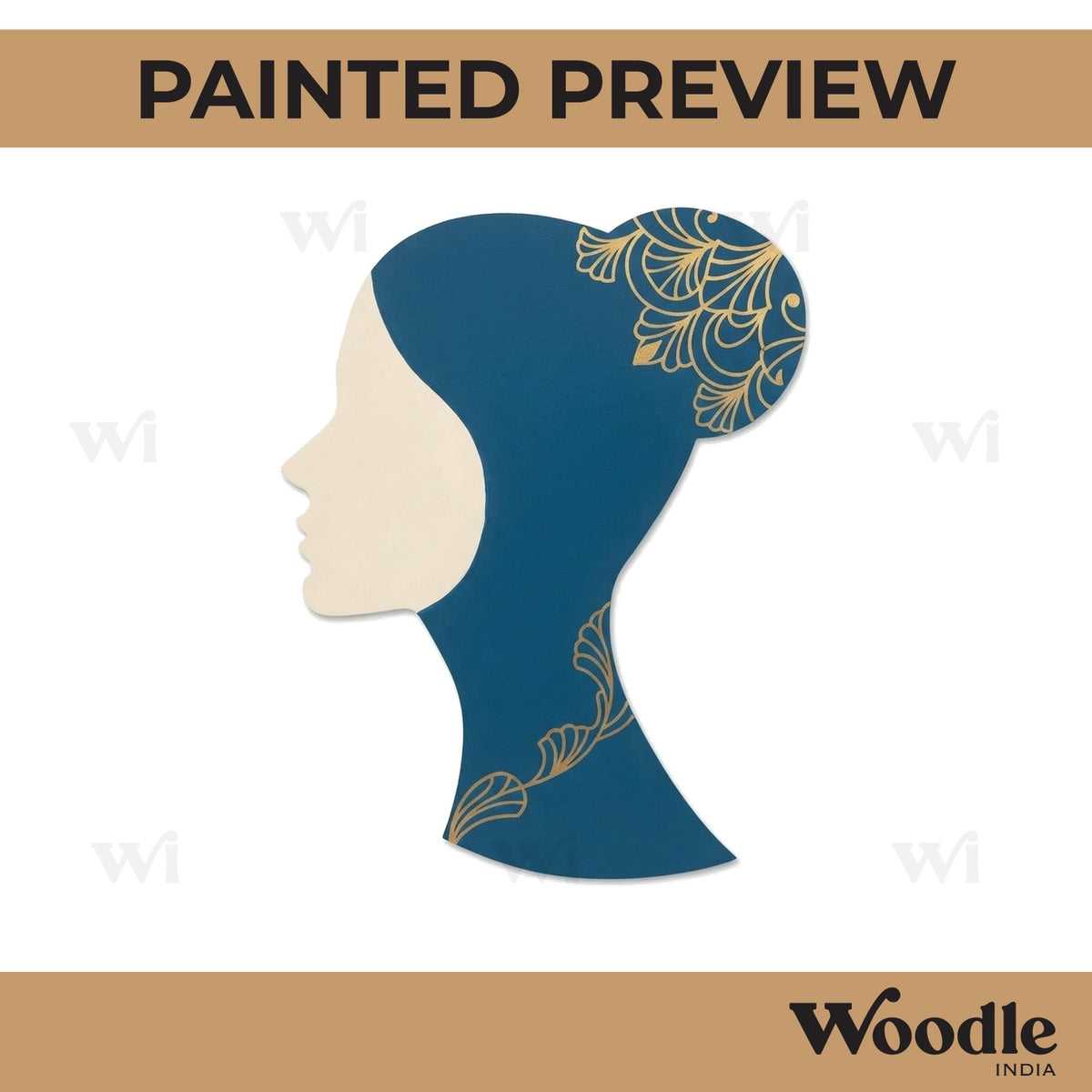 Woman Face Cutout MDF Design 2