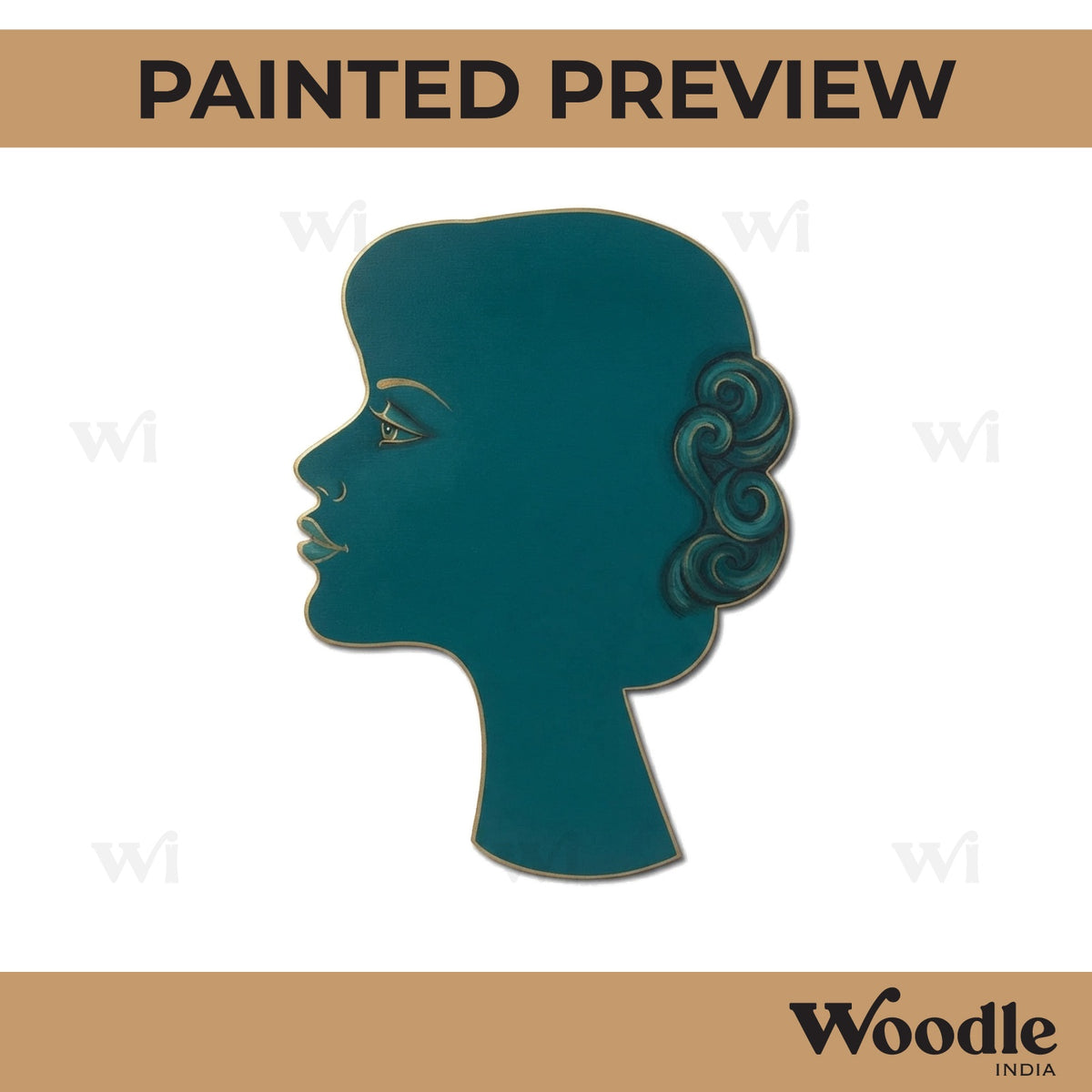 Woman Face Cutout MDF Design 3