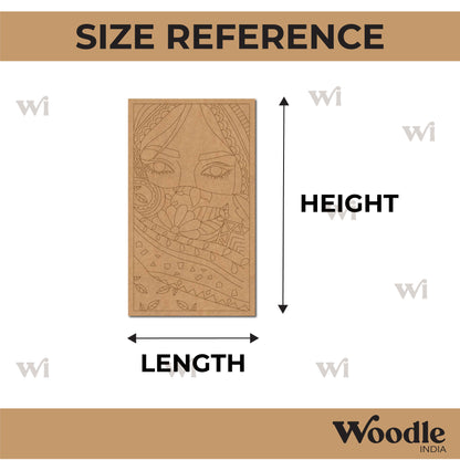 Woman Face Floral Pre Marked Rectangle MDF Design 1