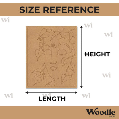 Woman Face With Leaves Pre Marked Base MDF Design 1