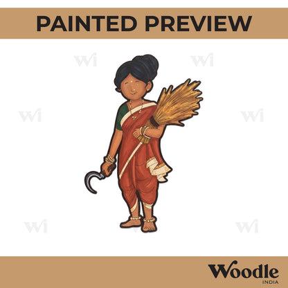 Woman Farmer Pre Marked MDF Design 1