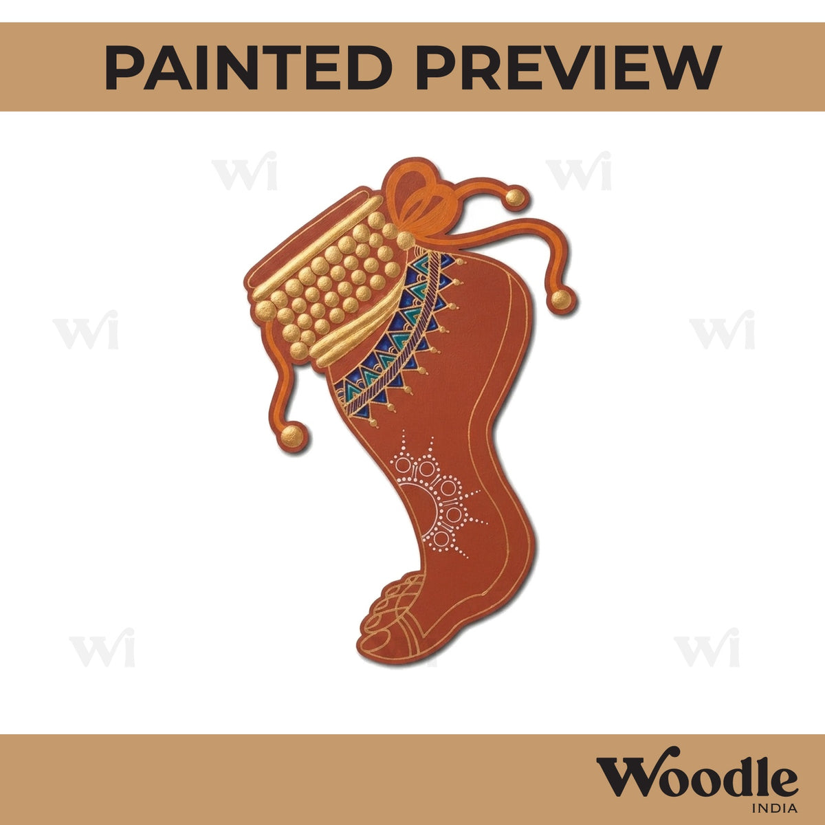 Woman Foot With Payal Pre Marked MDF Design 1