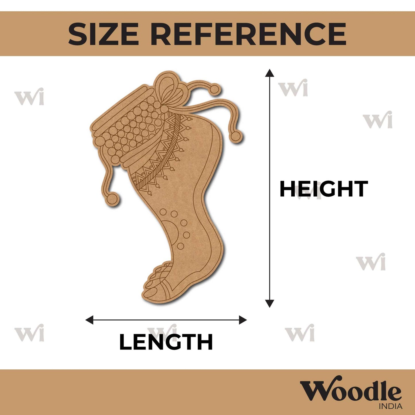 Woman Foot With Payal Pre Marked MDF Design 1