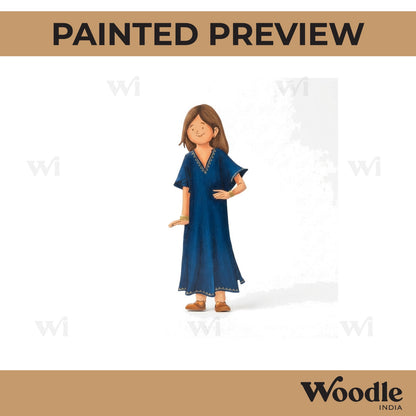 Woman In Kaftan Dress Pre Marked MDF Design 1