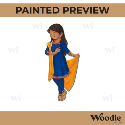 Woman In Kurta Pre Marked MDF Design 1