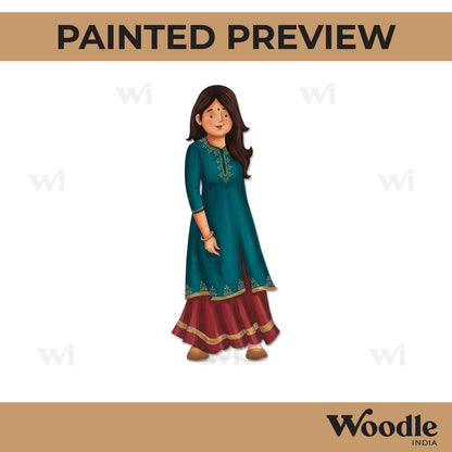 Woman In Kurti Pre Marked MDF Design 1