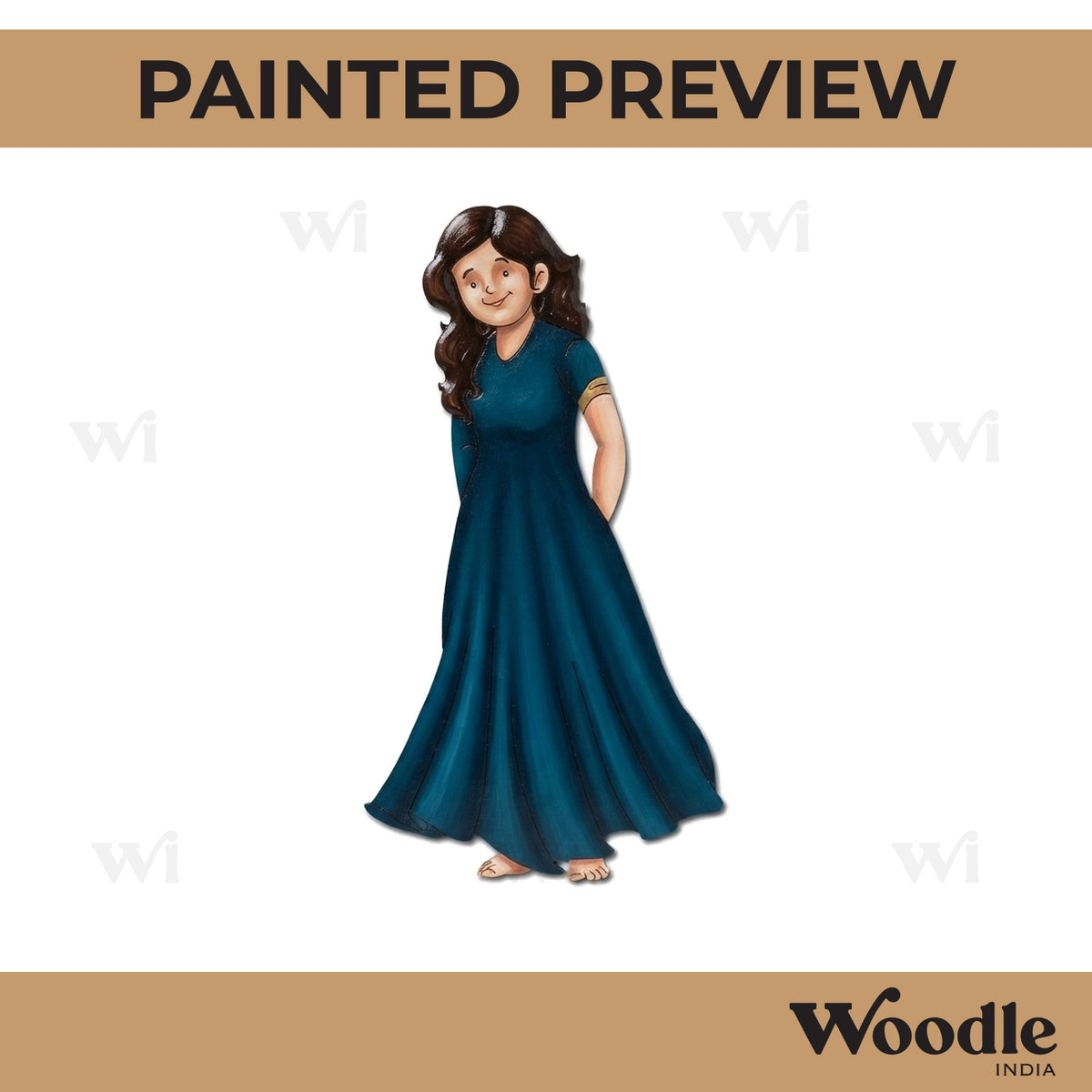 Woman In Kurti Pre Marked MDF Design 2
